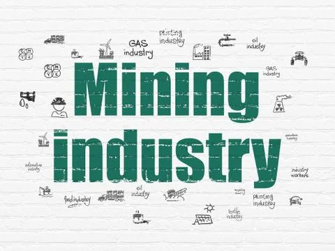 Manufacuring concept: Mining Industry on wall background Stock Illustration