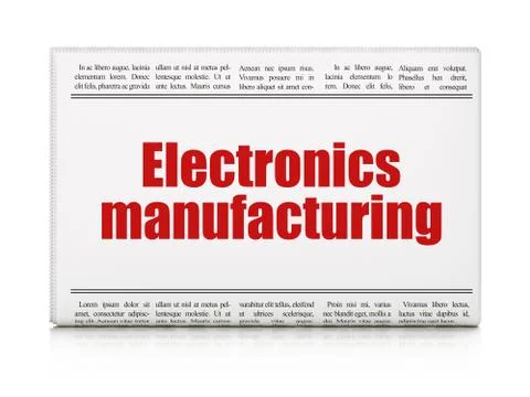 Manufacuring concept: newspaper headline Electronics Manufacturing Stock Illustration