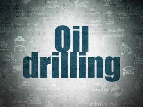 Manufacuring concept: Oil Drilling on Digital Data Paper background イラスト素材