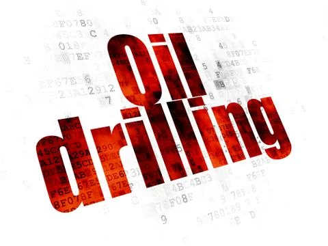 Manufacuring concept: Oil Drilling on Digital background 스톡 일러스트