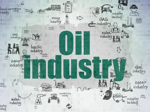 Manufacuring concept: Oil Industry on Digital Paper background Stock Illustration