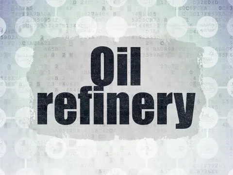 Manufacuring concept: Oil Refinery on Digital Paper background Illustrazione stock