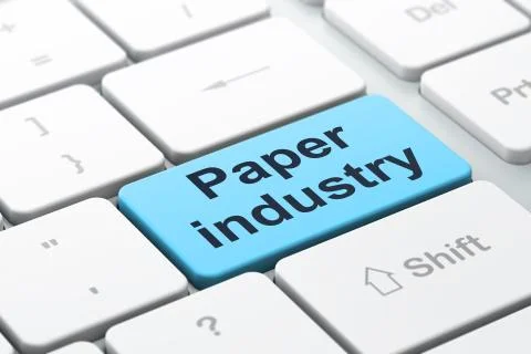 Manufacuring concept: Paper Industry on computer keyboard background Stock Illustration