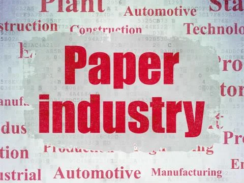 Manufacuring concept: Paper Industry on Digital Data Paper background Illustrazione stock