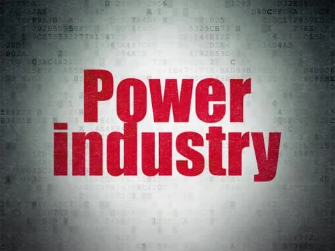 Manufacuring concept: Power Industry on Digital Data Paper background Stock Illustration