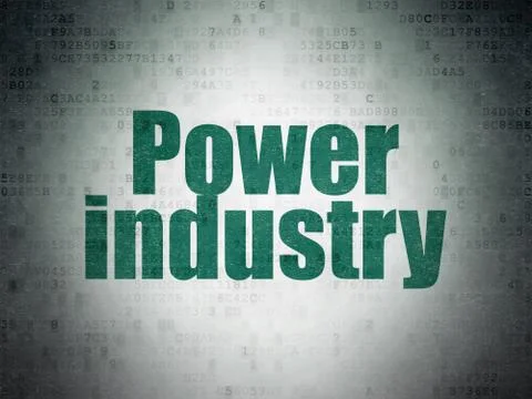 Manufacuring concept: Power Industry on Digital Data Paper background 스톡 일러스트