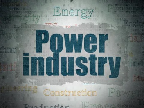 Manufacuring concept: Power Industry on Digital Data Paper background Stock Illustration