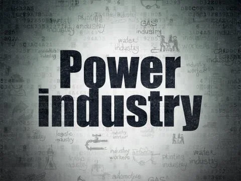 Manufacuring concept: Power Industry on Digital Data Paper background Stock Illustration