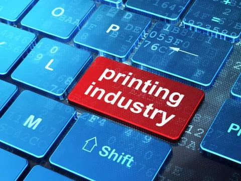 Manufacuring concept: Printing Industry on computer keyboard background イラスト素材