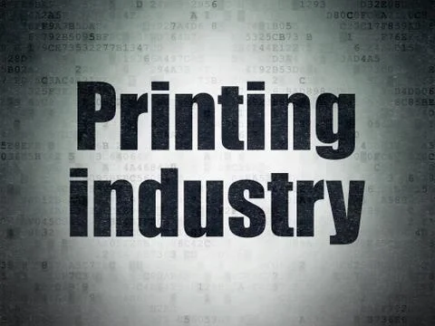 Manufacuring concept: Printing Industry on Digital Data Paper background Stock Illustration
