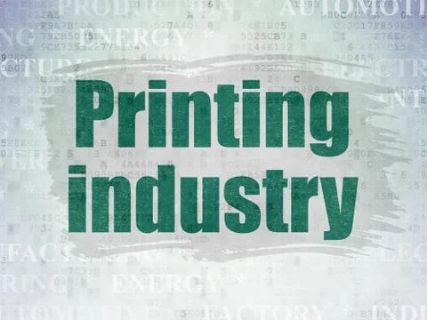 Manufacuring concept: Printing Industry on Digital Data Paper background Illustrazione stock