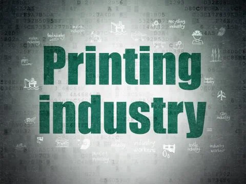Manufacuring concept: Printing Industry on Digital Data Paper background 스톡 일러스트