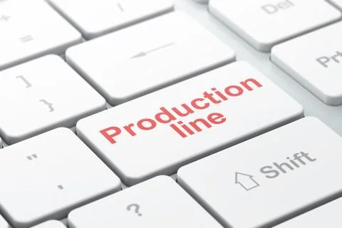 Manufacuring concept: Production Line on computer keyboard background 스톡 일러스트