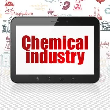 Manufacuring concept: Tablet Computer with Chemical Industry on display Stock Illustration