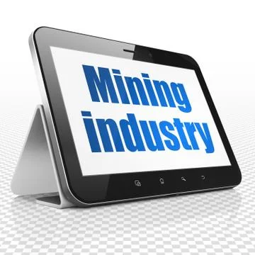 Manufacuring concept: Tablet Computer with Mining Industry on display イラスト素材