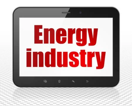 Manufacuring concept: Tablet Pc Computer with Energy Industry on display Stock Illustration