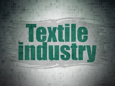 Manufacuring concept: Textile Industry on Digital Paper background Illustrazione stock
