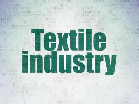 Manufacuring concept: Textile Industry on Digital Data Paper background Illustrazione stock