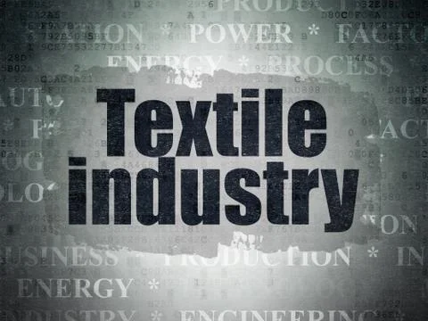 Manufacuring concept: Textile Industry on Digital Data Paper background Illustrazione stock