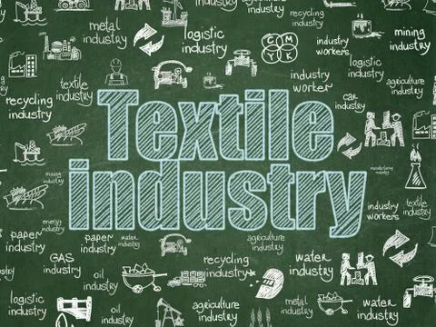 Manufacuring concept: Textile Industry on School board background Ilustración de archivo