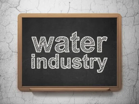Manufacuring concept: Water Industry on chalkboard background Stock Photos