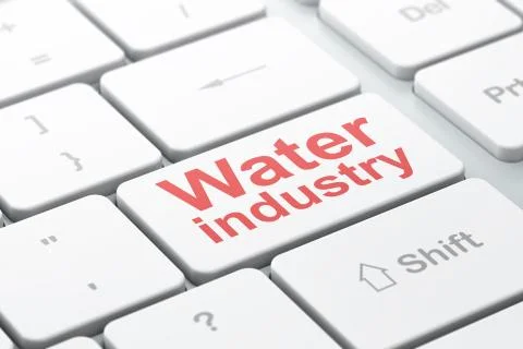 Manufacuring concept: Water Industry on computer keyboard background Stock Illustration