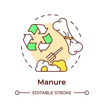 Manure multi color concept icon Stock Illustration