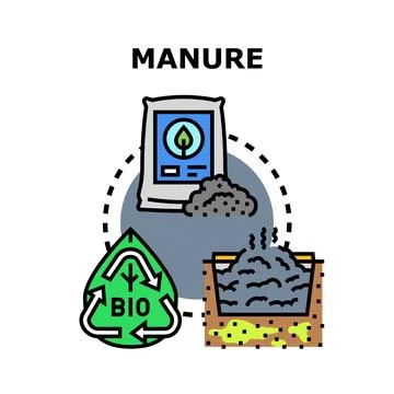 Manure processing and organic fertilizer concept Stock Illustration