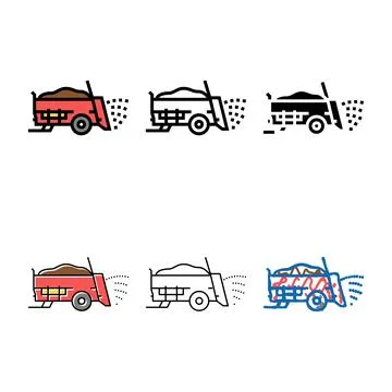 Manure range spreader farm machine color icon vector Illustrazione stock