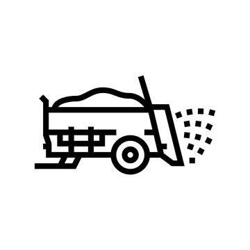 Manure spreader farm machine line icon vector illustration Illustrazione stock
