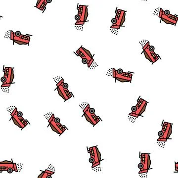 Manure spreader farm machine vector seamless pattern Stockillustratie