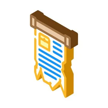 Manuscript ancient isometric icon vector illustration Stock Illustration
