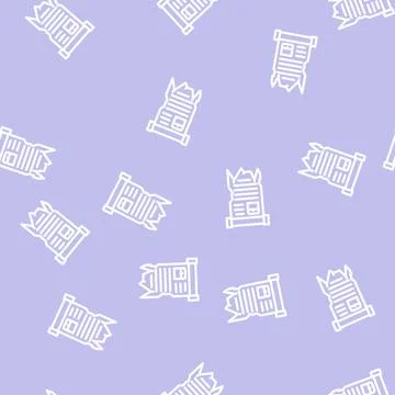 Manuscript ancient line vector seamless pattern Stock Illustration