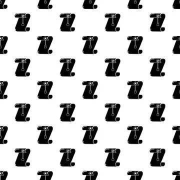 Manuscript and seal message pattern seamless Stock Illustration