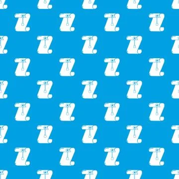 Manuscript and seal message pattern seamless blue Stock Illustration