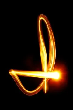 Manuscript caps letters Stock Photos