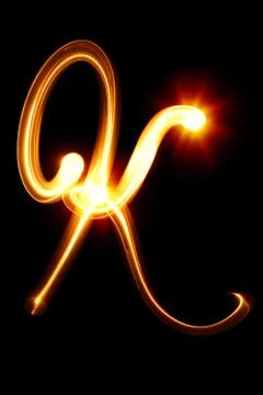 Manuscript caps letters Stock Photos