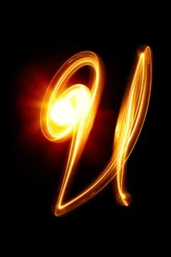 Manuscript caps letters Stock Photos