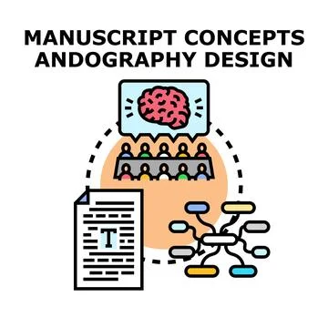 Manuscript concept development and creative project design Stock Illustration