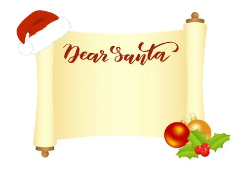 Manuscript Dear Santa Stock Illustration
