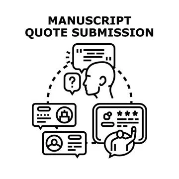Manuscript quote submission process and application concept Stock Illustration