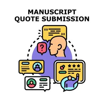 Manuscript quote submission process and application concept Stock Illustration