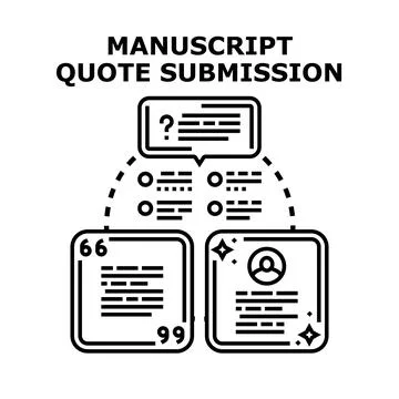 Manuscript quote submission process diagram concept Stock Illustration