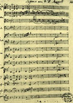  Manuscript of the Symphony No. 31 in D major, K. 297/300a, better known a... Stock Photos