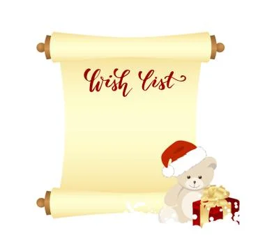 Manuscript wish list Illustrazione stock