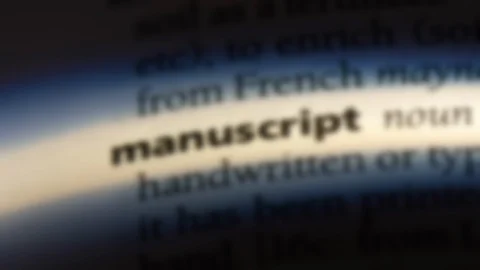 Manuscript word in a dictionary. Stock Footage 99563346