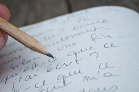 Manuscript writing Stock Photos