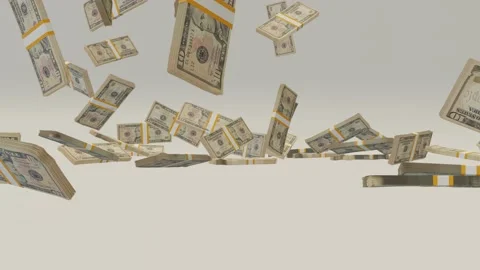 Many 10 Us Dollar Falling On Table. Video stock 172290688