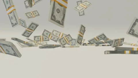 Many 2 Us Dollar Falling On Table. Stock Footage 172290690