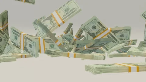 Many 20 US dollar falling on table. Stock Footage 172290692